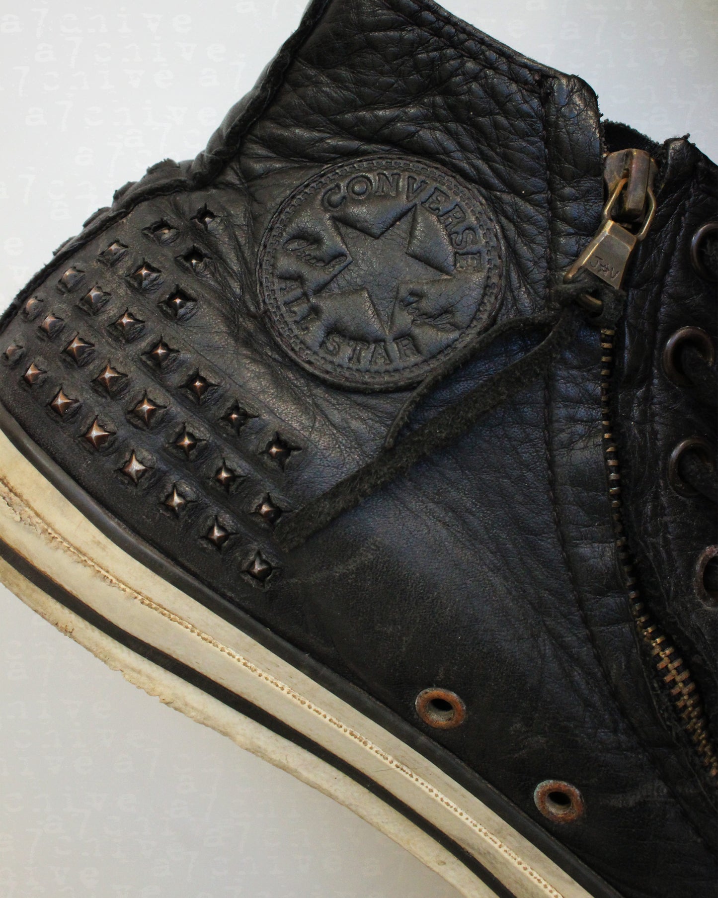 John Varvatos Leather Studded All Stars