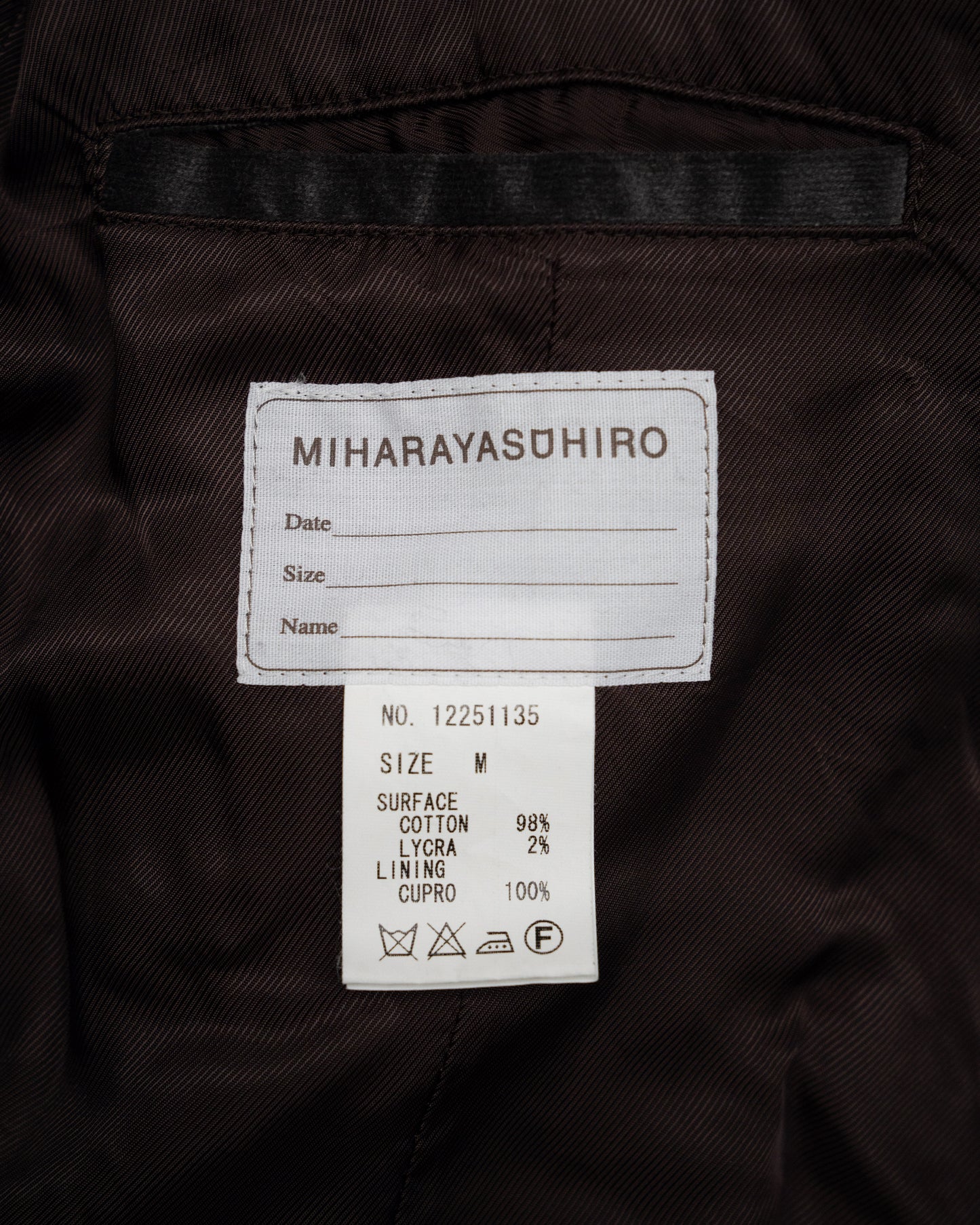 Miharayasuhiro Deconstructed Velvet Coat A/W 2003