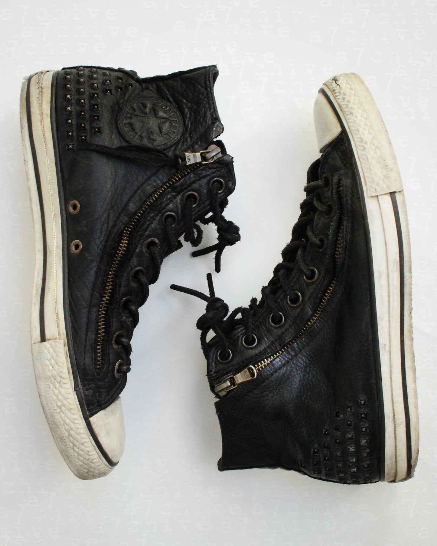 John Varvatos Leather Studded All Stars