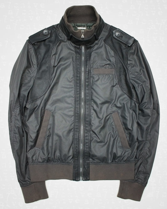 Dolce & Gabbana Leather Panelled Military Jacket