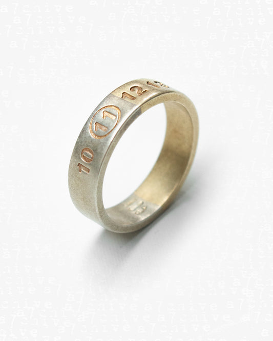 Maison Margiela Half & Half Silver / Gold Numbers Ring