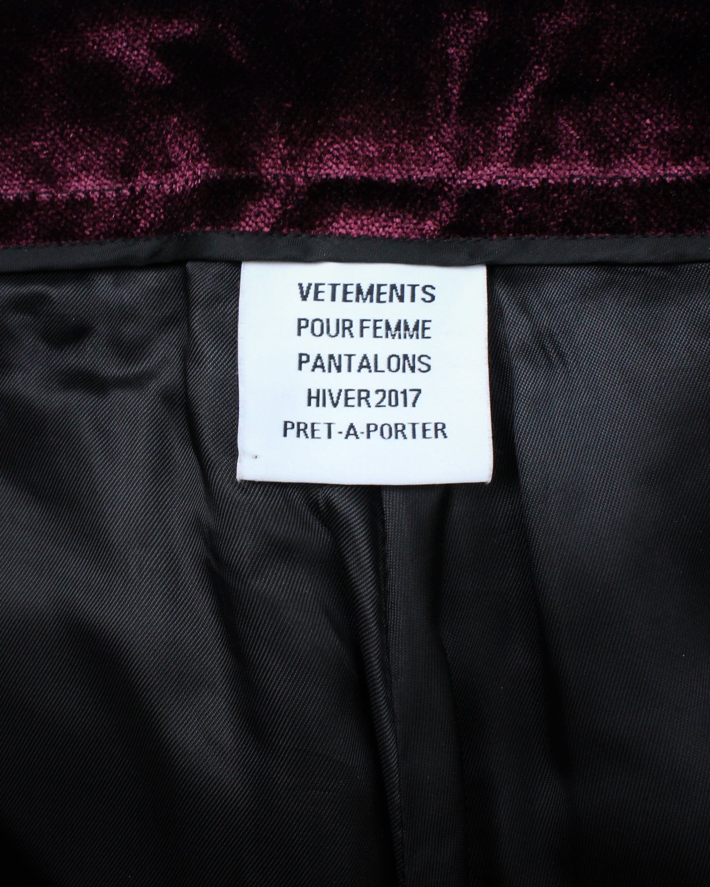 Vetements AW2016 Velvet Carpenter Flares