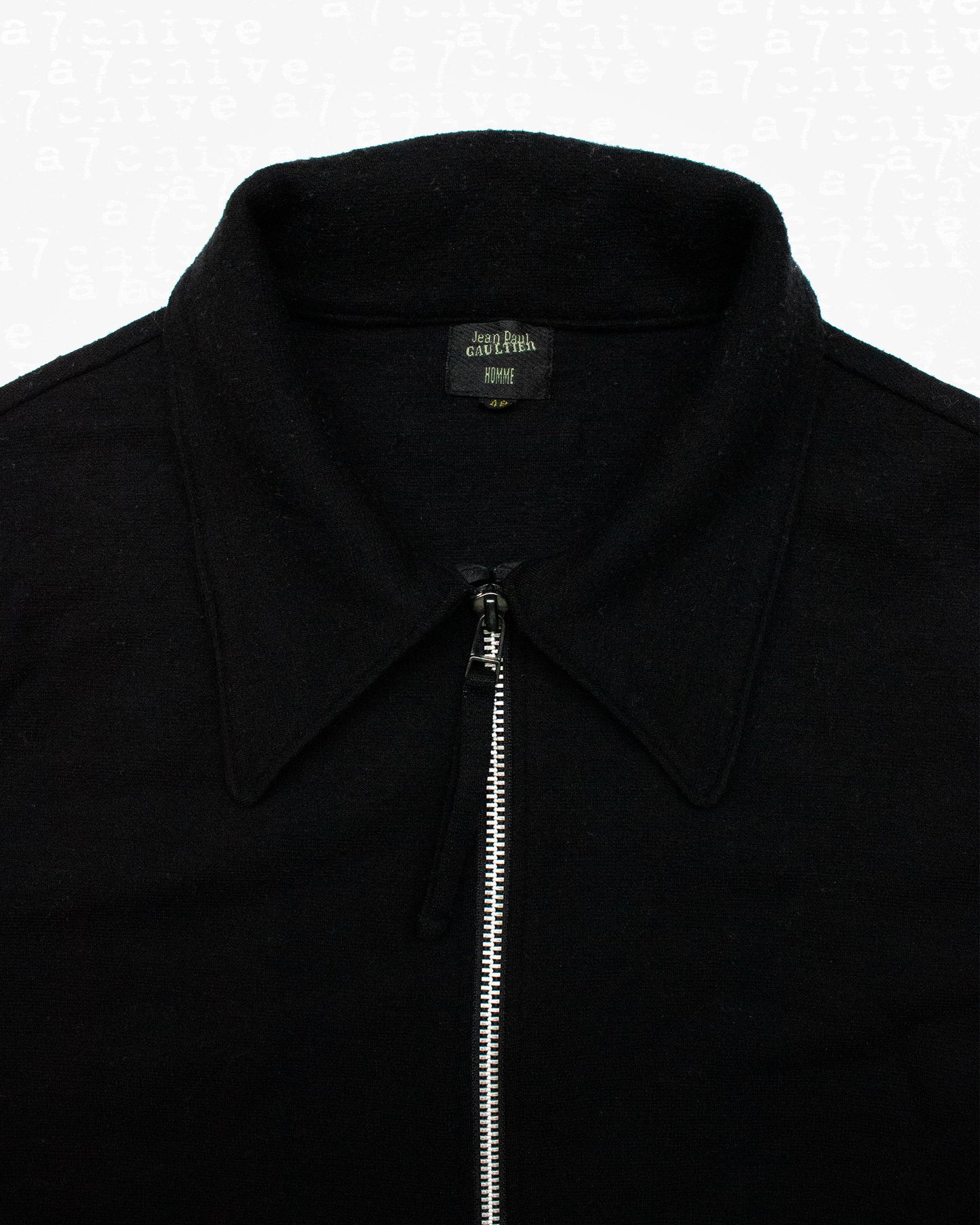 Jean Paul Gaultier Black Wool Zip-Up Top